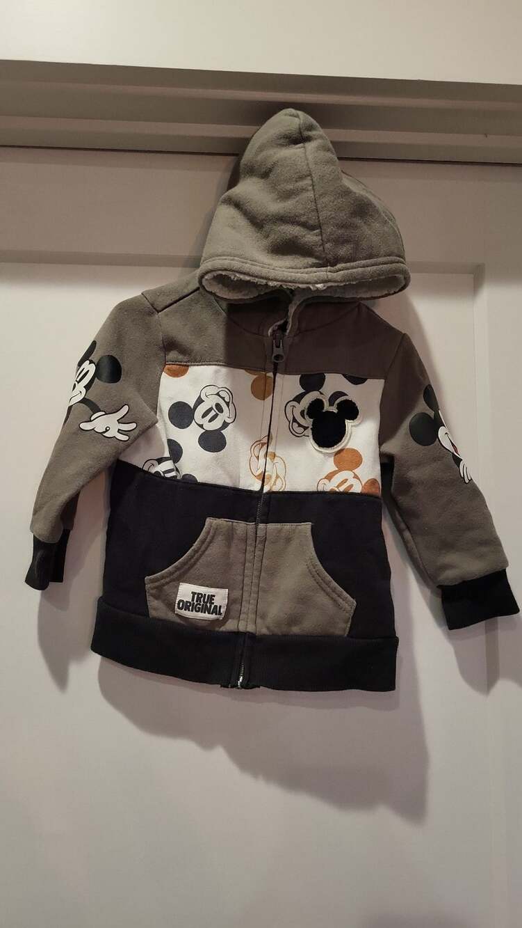 Disney Junior Mickey Mouse 'True Original' Sherpa-Lined Colorblock Zip-Up Hoodie
